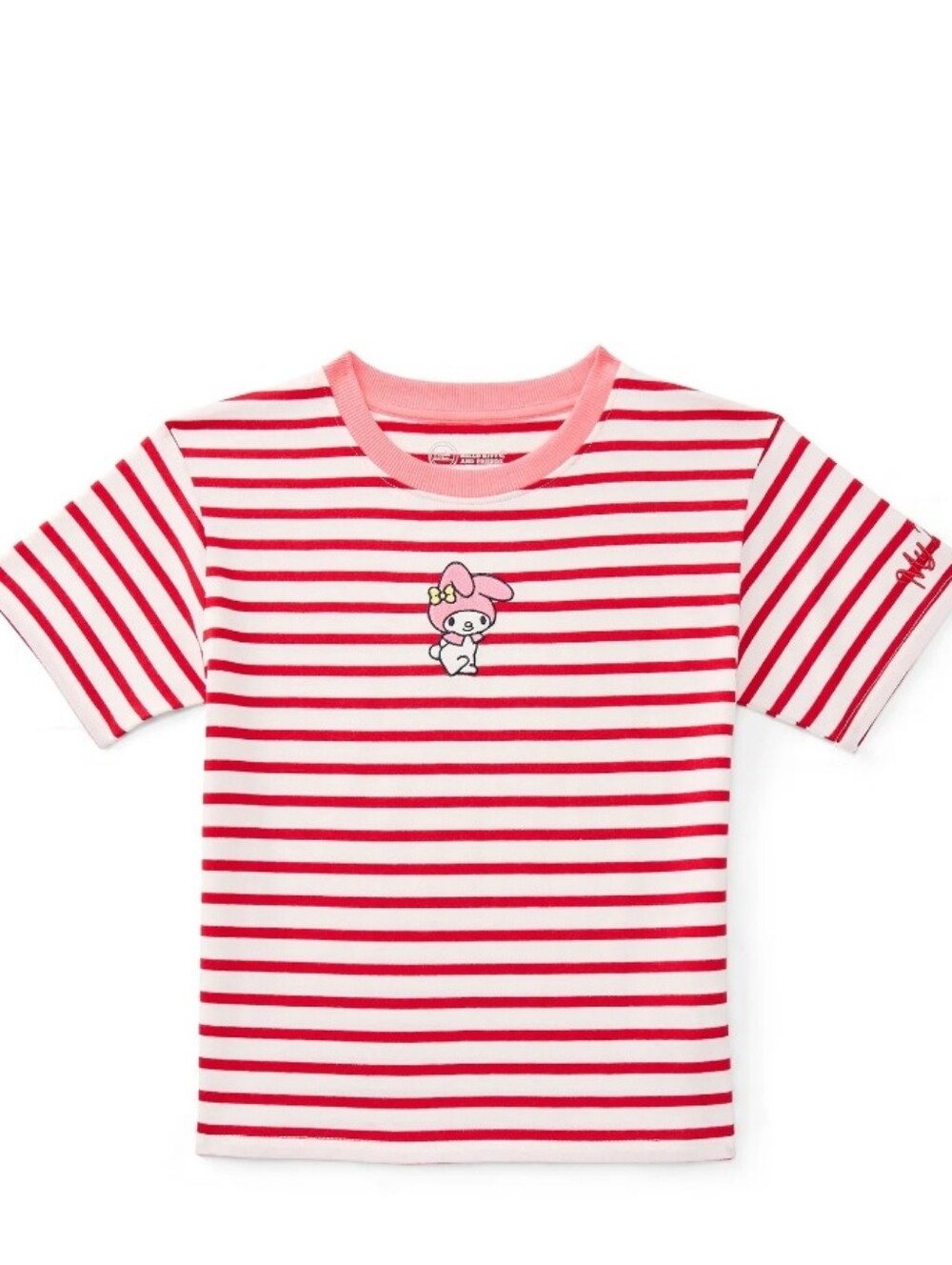 Wonder Nation x Hello Kitty Girls Stripe Graphic Tee with Short Sleeves,